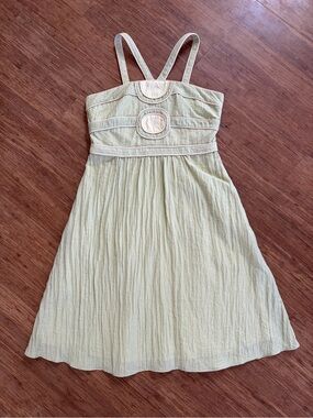 Vintage Y2K BCBGIRLS Crinkle Midi Dress Pistachio Green, Sz M